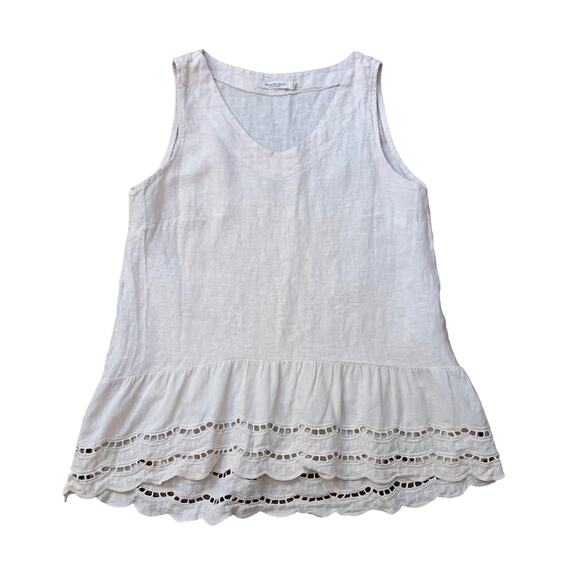 Valentina Naldi light tan linen sleeveless top size M - Picture 11 of 11